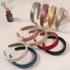 Women's Handmade Solid Color Glossy Satin Sponge Headband Elegant Retro Hair Accessory For Face Washing