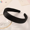 Women's Handmade Solid Color Glossy Satin Sponge Headband Elegant Retro Hair Accessory For Face Washing