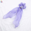 Women's Handmade Solid Color Satin Ribbon Scrunchie Hair Tie Soft Cloth Hair Accessory