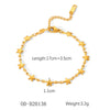 Women's Handmade Stainless Steel And Titanium Steel Bracelet With Geometric Beads And Heart Flower Leaf Wave Rhombus U Shaped Drop Star Patterns 18K Gold Plated