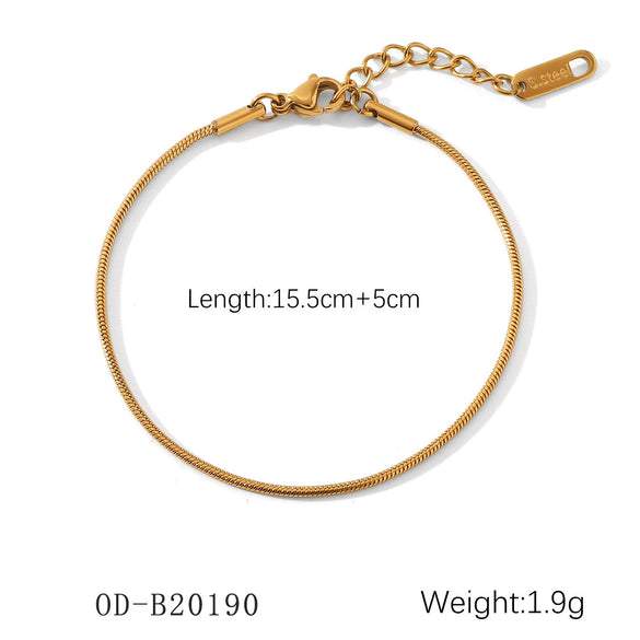 Women's Handmade Stainless Steel And Titanium Steel Bracelet With Geometric Beads And Heart Flower Leaf Wave Rhombus U Shaped Drop Star Patterns 18K Gold Plated