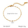 Women's Handmade Stainless Steel And Titanium Steel Bracelet With Geometric Beads And Heart Flower Leaf Wave Rhombus U Shaped Drop Star Patterns 18K Gold Plated