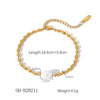 Women's Handmade Stainless Steel And Titanium Steel Bracelet With Geometric Beads And Heart Flower Leaf Wave Rhombus U Shaped Drop Star Patterns 18K Gold Plated