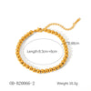 Women's Handmade Stainless Steel And Titanium Steel Bracelet With Geometric Beads And Heart Flower Leaf Wave Rhombus U Shaped Drop Star Patterns 18K Gold Plated