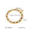 Women's Handmade Stainless Steel And Titanium Steel Bracelet With Geometric Beads And Heart Flower Leaf Wave Rhombus U Shaped Drop Star Patterns 18K Gold Plated