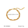 Women's Handmade Stainless Steel And Titanium Steel Bracelet With Geometric Beads And Heart Flower Leaf Wave Rhombus U Shaped Drop Star Patterns 18K Gold Plated