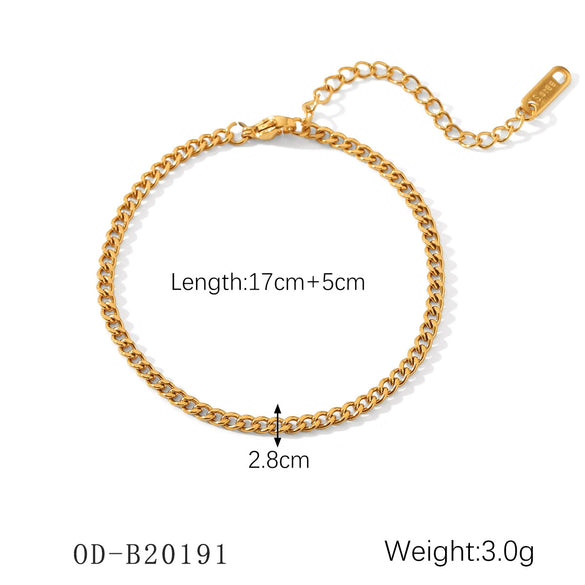 Women's Handmade Stainless Steel And Titanium Steel Bracelet With Geometric Beads And Heart Flower Leaf Wave Rhombus U Shaped Drop Star Patterns 18K Gold Plated