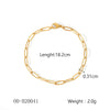 Women's Handmade Stainless Steel And Titanium Steel Bracelet With Geometric Beads And Heart Flower Leaf Wave Rhombus U Shaped Drop Star Patterns 18K Gold Plated