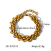 Women's Handmade Stainless Steel And Titanium Steel Bracelet With Geometric Beads And Heart Flower Leaf Wave Rhombus U Shaped Drop Star Patterns 18K Gold Plated