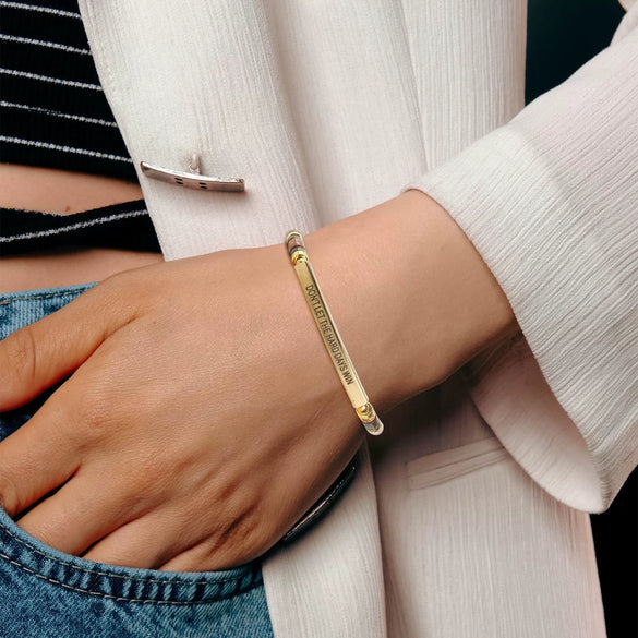 Women’s Handmade Stainless Steel Beaded Woven Bracelet Casual Bohemian Style Adjustable Geometric Bracelet