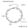 Women's Handmade 316L Stainless Steel Zircon Bracelet With Geometric Pattern Inlaid Gypsophila Pvd Plated 18K Real Gold