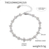 Women's Handmade 316L Stainless Steel Zircon Plated 18K Gold Bracelet With Geometric Pattern And Triangle Plum Blossom Design
