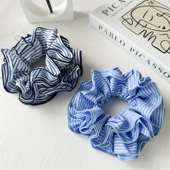 Women's Handmade Striped Fabric High Elasticity Large Intestine Hair Ring