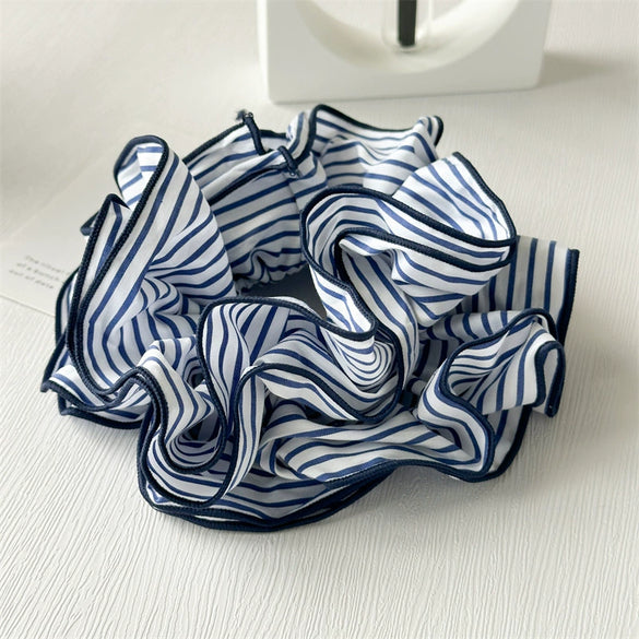Women's Handmade Striped Fabric High Elasticity Large Intestine Hair Ring