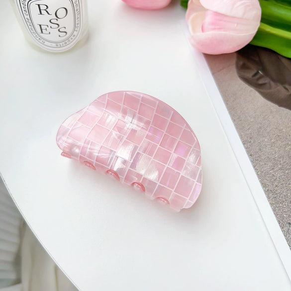 Women's Handmade Sweet Geometric Pvc Semiround Shark Clip Hair Accessories