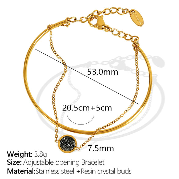 Women's Handmade 316L Stainless Steel Electroplated Light Luxury Allmatch Fashion Simple Bracelet