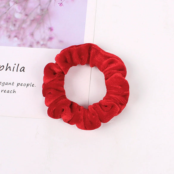 Women's Handmade Velvet Scrunchie Hair Ring With Voluminous Gathered Design Cloth Sporty Fashion Hair Accessory