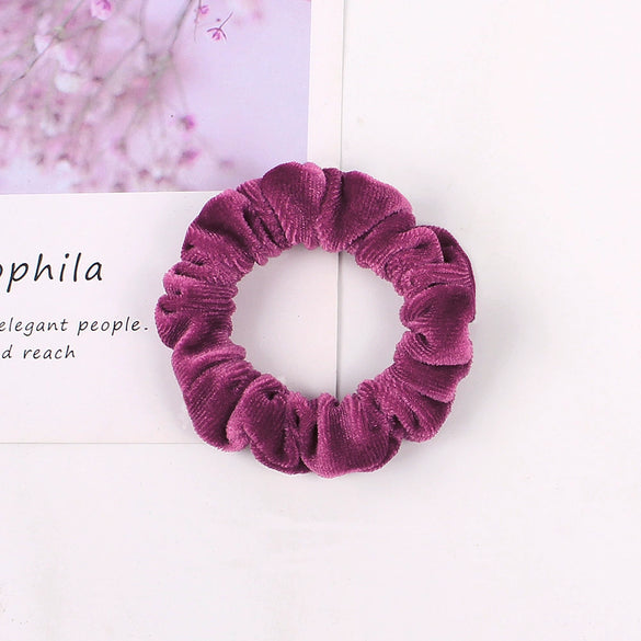 Women's Handmade Velvet Scrunchie Hair Ring With Voluminous Gathered Design Cloth Sporty Fashion Hair Accessory