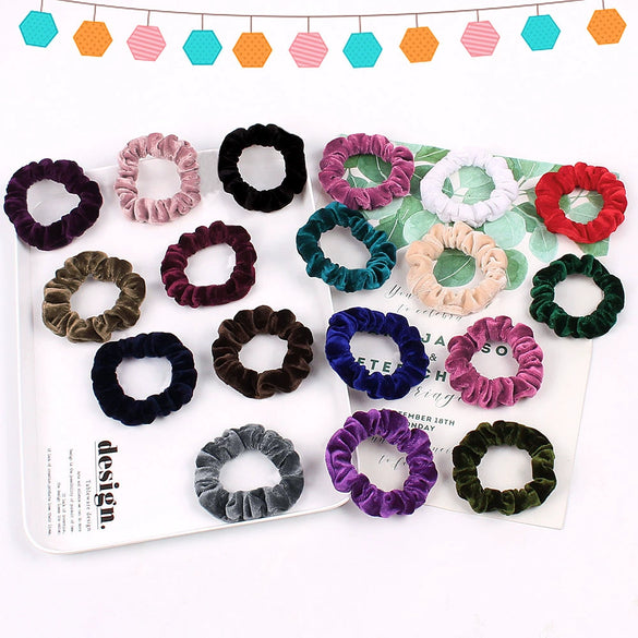 Women's Handmade Velvet Scrunchie Hair Ring With Voluminous Gathered Design Cloth Sporty Fashion Hair Accessory
