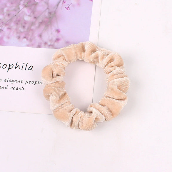 Women's Handmade Velvet Scrunchie Hair Ring With Voluminous Gathered Design Cloth Sporty Fashion Hair Accessory