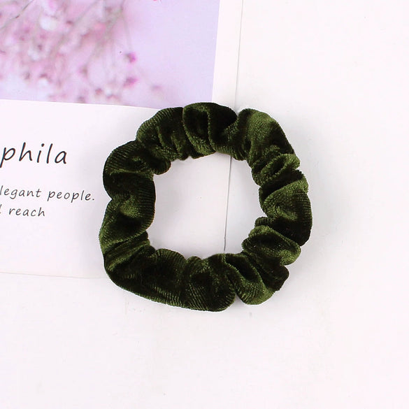 Women's Handmade Velvet Scrunchie Hair Ring With Voluminous Gathered Design Cloth Sporty Fashion Hair Accessory