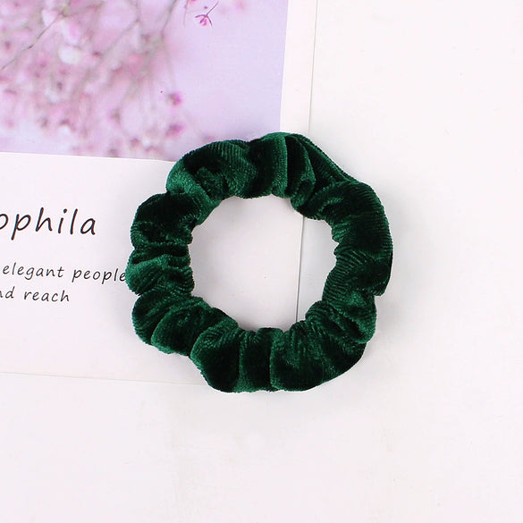 Women's Handmade Velvet Scrunchie Hair Ring With Voluminous Gathered Design Cloth Sporty Fashion Hair Accessory