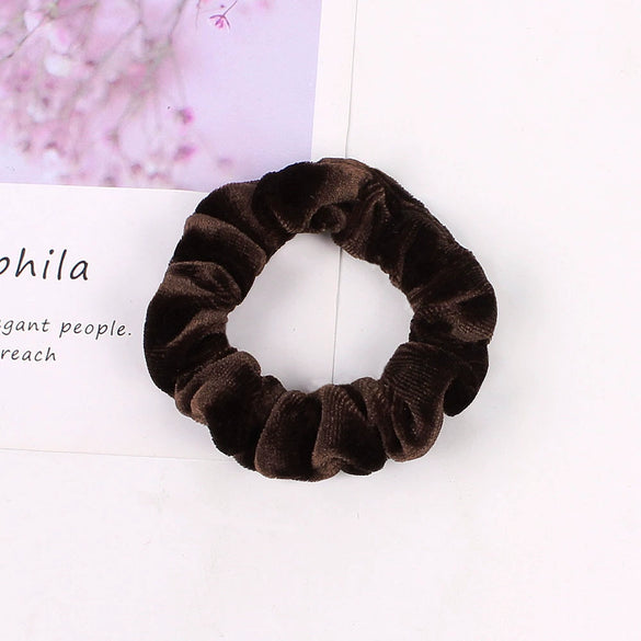 Women's Handmade Velvet Scrunchie Hair Ring With Voluminous Gathered Design Cloth Sporty Fashion Hair Accessory