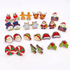 Women's Handmade Wooden Christmas Earrings With Elk Christmas Tree Snowman Santa Claus Cartoon Characters Ushaped Geometric Animal Zodiac Patterns
