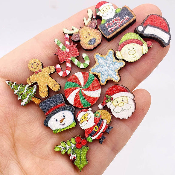 Women's Handmade Wooden Christmas Earrings With Elk Christmas Tree Snowman Santa Claus Cartoon Characters Ushaped Geometric Animal Zodiac Patterns