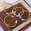 Women's Handmade Woven Beaded Bracelet Jewelry Copper Gold Plated Geometric