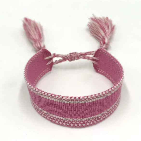 Women's Handmade Woven Cloth Bow Bracelet Decorative Fashion Jewelry Accessories