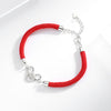 Women's Handmade Woven Red Rope Bracelet With 925 Silver Zodiac Mouse Charm Electroplated Animal Pendant Jewelry