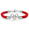 Women's Handmade Woven Red Rope Bracelet With 925 Silver Zodiac Mouse Charm Electroplated Animal Pendant Jewelry