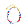 Women's Handwoven Geometric Glass And Glaze Beaded Bracelet