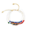 Women's Handwoven Glass And Glaze Beaded Multilayer Bracelet With Geometric Style