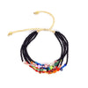 Women's Handwoven Glass And Glaze Beaded Multilayer Bracelet With Geometric Style