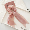 Women's Headwear Fabric Hair Ring Chiffon Thin Bow Ribbon Tassel Handmade