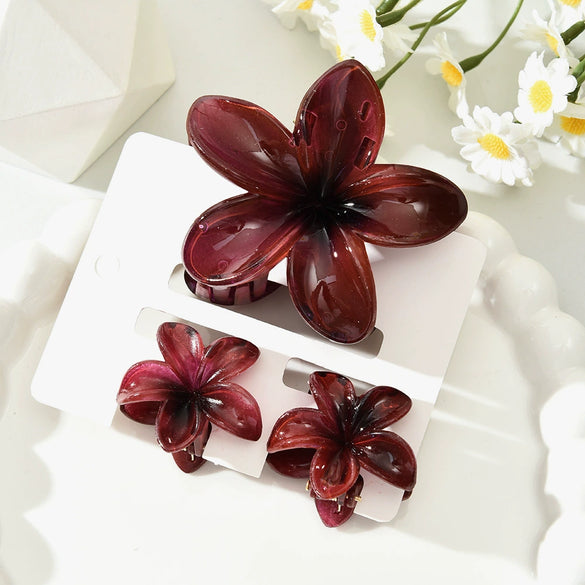 Women's Headwear Flower Clip Threepiece Set Egg Flower Shark Clip Paint Style