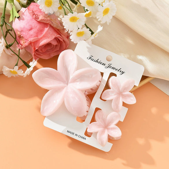 Women's Headwear Flower Clip Threepiece Set Egg Flower Shark Clip Paint Style