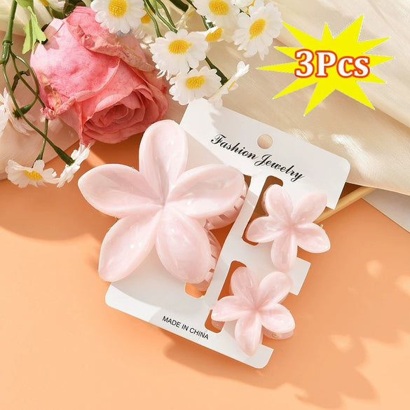 Women's Headwear Flower Clip Threepiece Set Egg Flower Shark Clip Paint Style