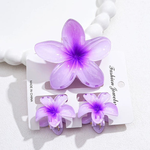 Women's Headwear Flower Clip Threepiece Set Egg Flower Shark Clip Paint Style