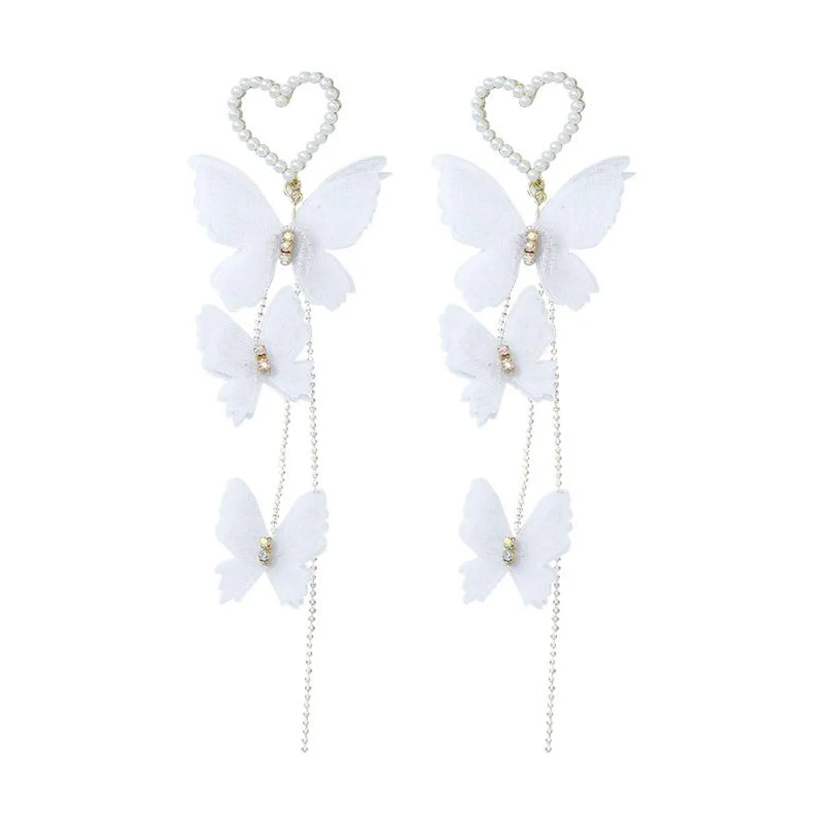 Womens Heart Butterfly Electroplating Alloy Earrings Nhnz138246