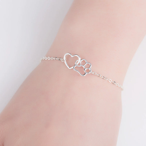 Women's Heart Cat Claw Bracelet In Electroplated Copper Simple Animalinspired Fashion Jewelry