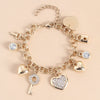 Women's Heart Crystal Bracelet In Alloy With Electroplated Gold Tone Finish Fashion Jewelry Accessory