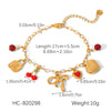 Women's Heart Fruit Animal Zodiac Stainless Steel Diy Pendant Bracelet With Electroplating And Conch Turtle Figaro Chain