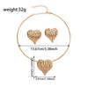Women's Heart Necklace And Earring Set Electroplated Iron Jewelry With Geometric Light Luxury Design