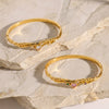 Women's Heart Pattern Stainless Steel Bracelet With Zircon Inlay And Gold Plated Finish