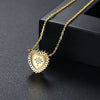 Women's Heart Pendant Necklace With Copper Chain And Zircon Microinlay Simple Elegant Electroplated Jewelry
