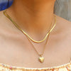 Women's Heart Shape Doublelayer Stacked Titanium Steel Necklace With 18K Gold Electroplating Design