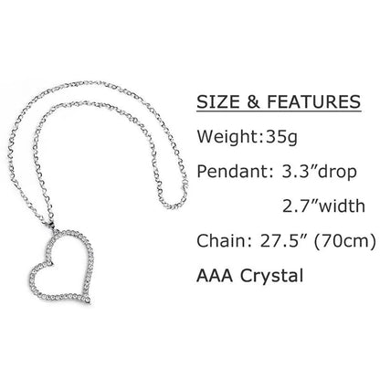 Womens Heart-shaped Rhinestone Necklaces Nhas120932